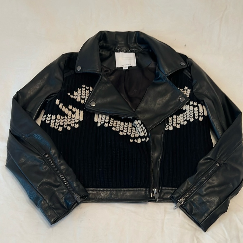 Anthropologie vegan leather jacket!! Size SP